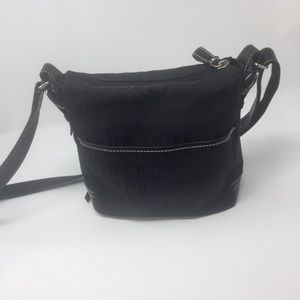 Fossil crossbody bag/purse.  Black. Leather trim.